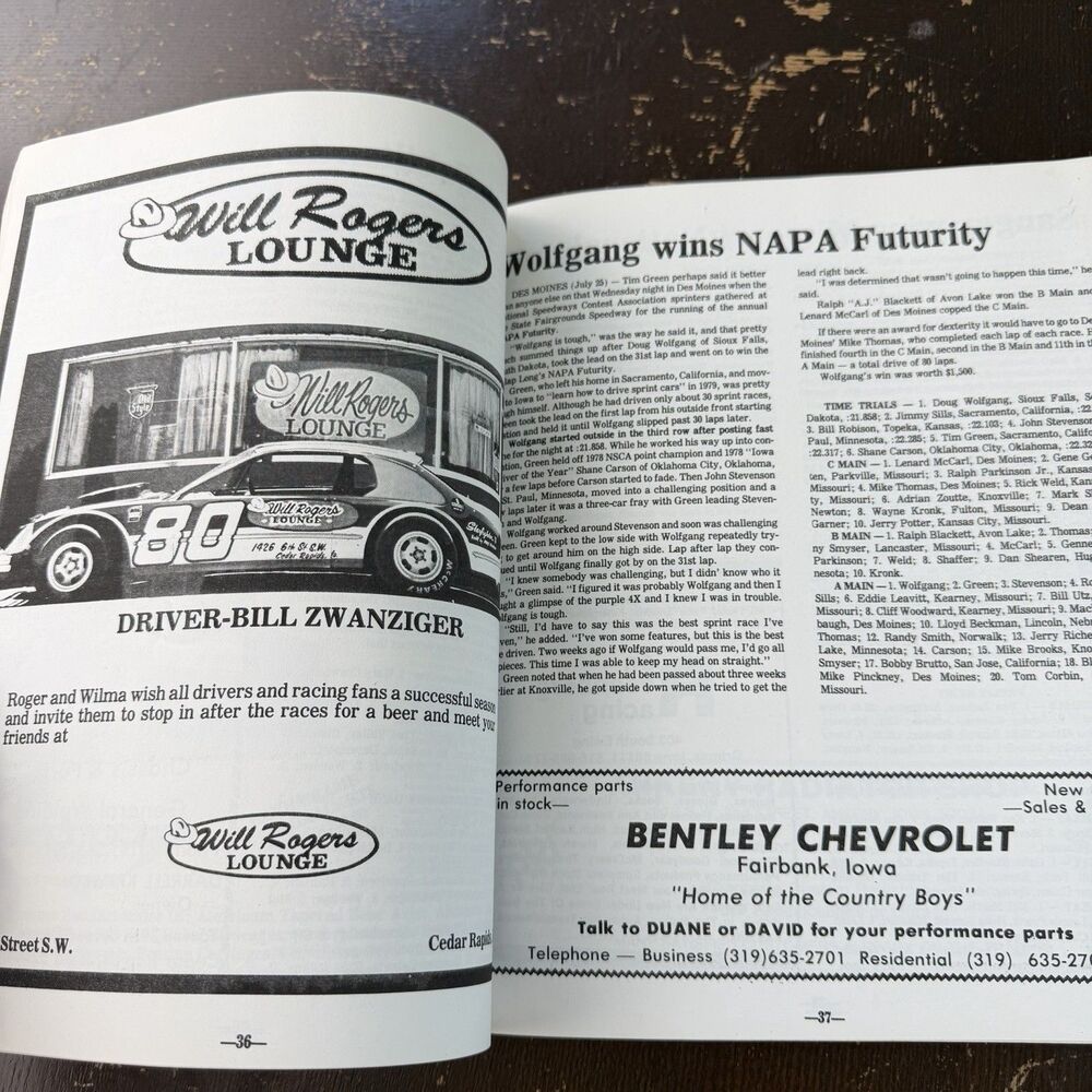 Vintage Iowa Racing Yearbook 1979-80 2nd Annual Don Hoffman Doug Wolfgang Shuman - Picture 8 of 9